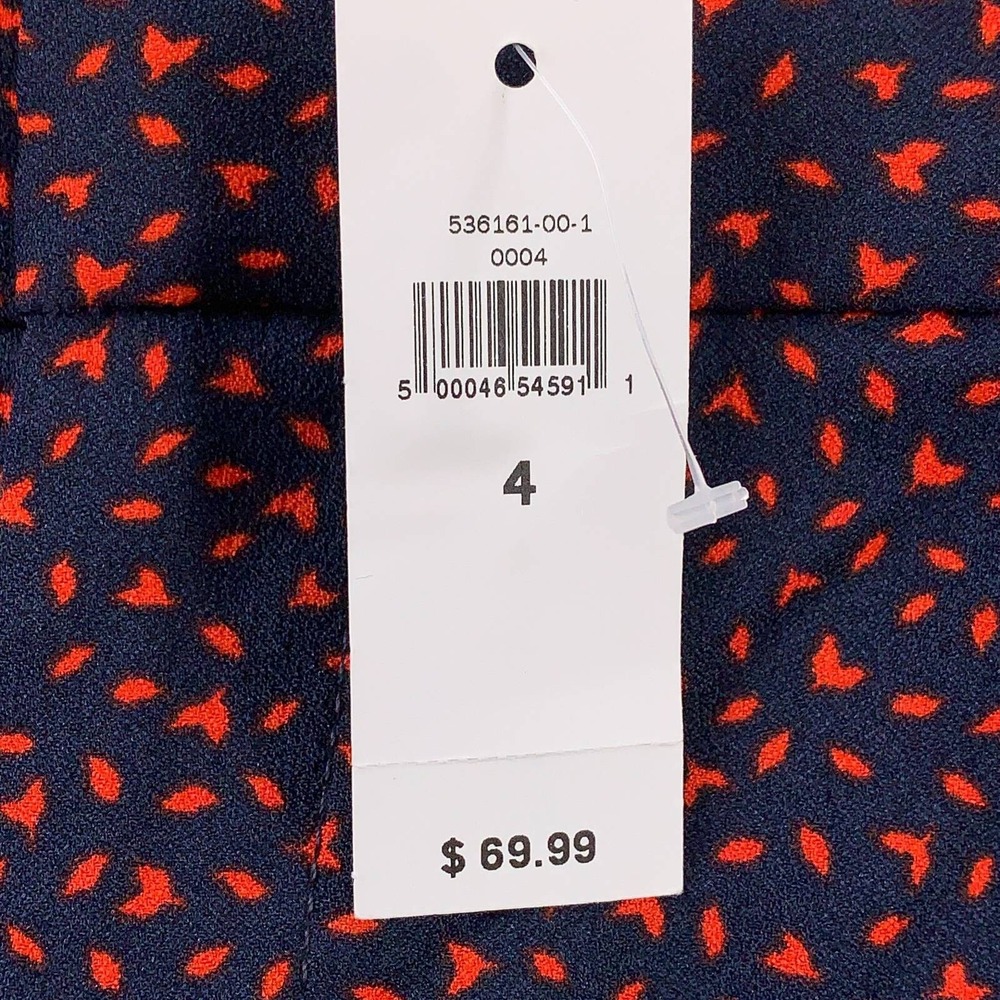 Banana Republic Womens Avery Ankle Length Cropped Pants Blue Red Mid Rise 4 New - Picture 9 of 10